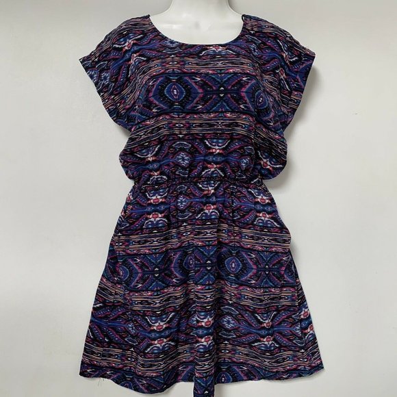 Pink Republic Skater Dress Blue Pullover Pockets L - Picture 2 of 8